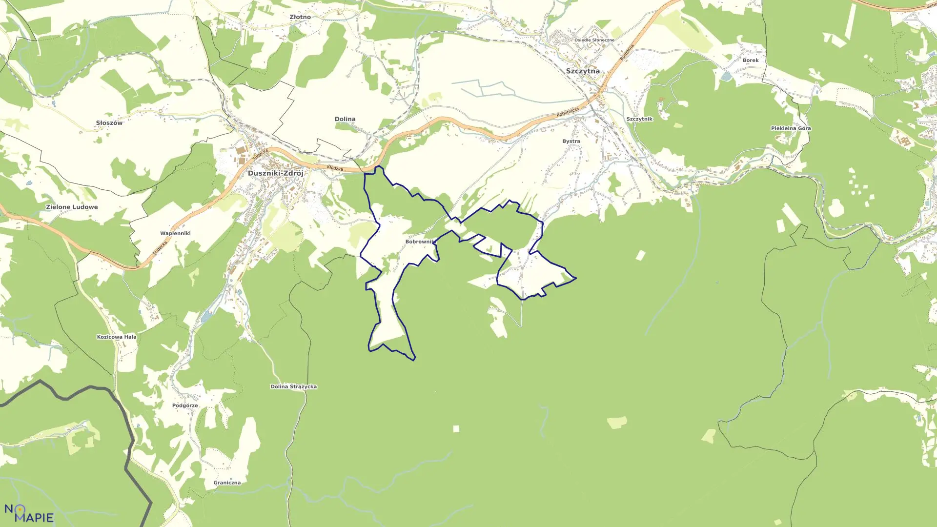 Mapa obrębu Bobrowniki w gminie Szczytna